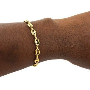 GIVENCHY: Gold, Marina Link "G" Clasp Bracelet mz